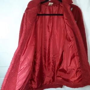 Vtg Blair Womens Red Size Small Sherpa/Teddy Coat